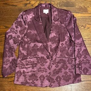 Cinq à Sept Rich Burgundy Patterned Fabric